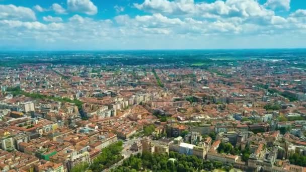 Aufnahmen Des Stadtpanoramas Von Mailand Bei Tag Italien — Stockvideo
