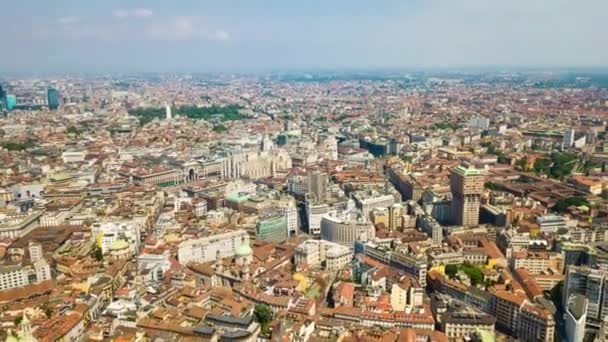 Aufnahmen Des Stadtpanoramas Von Mailand Bei Tag Italien — Stockvideo