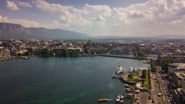 Footage Geneva Cityscape Panorama Ελβετία — Αρχείο Βίντεο