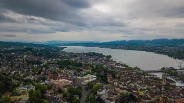 Görüntüleri Zürih Cityscape Panorama Sviçre — Stok video
