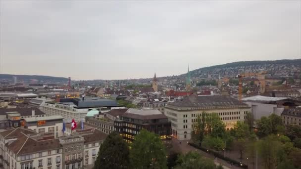 Görüntüleri Zürih Cityscape Panorama Sviçre — Stok video