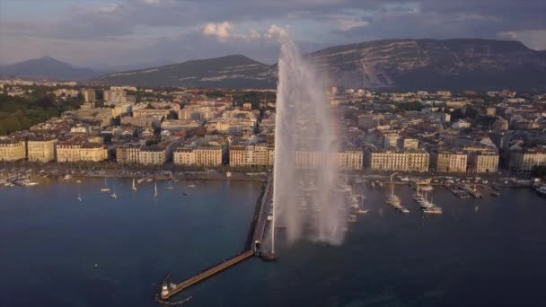 Genf Városképe Panoráma Svájc — Stock videók