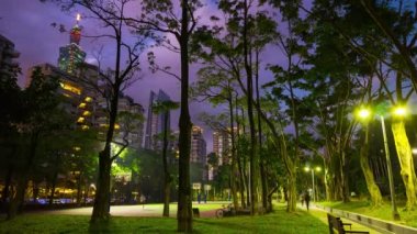 Taipei park panorama. 4 k görüntüleri Çin
