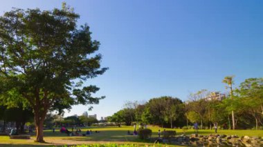 Taipei park panorama. 4 k görüntüleri Çin