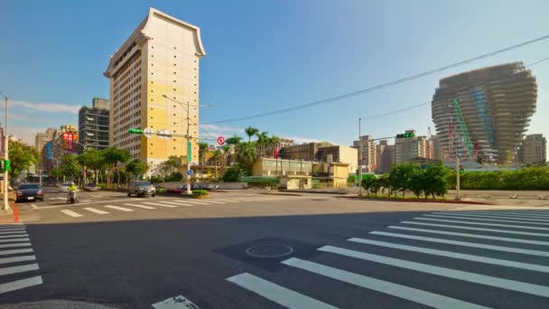 Hora Dia Taipei Panorama Paisagem Urbana Tráfego Imagens China — Vídeo de Stock