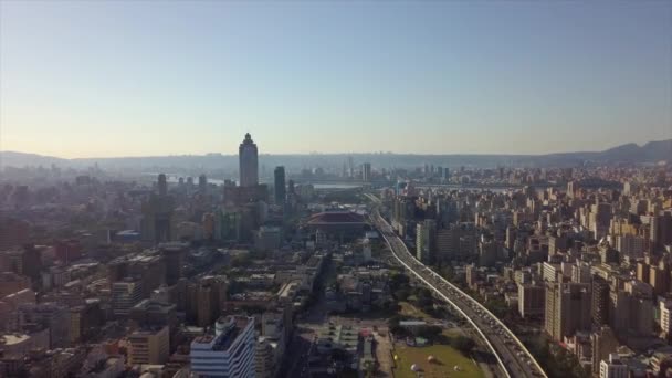 Tempo Giorno Taipei Traffico Paesaggio Urbano Panorama Filmati Cina — Video Stock