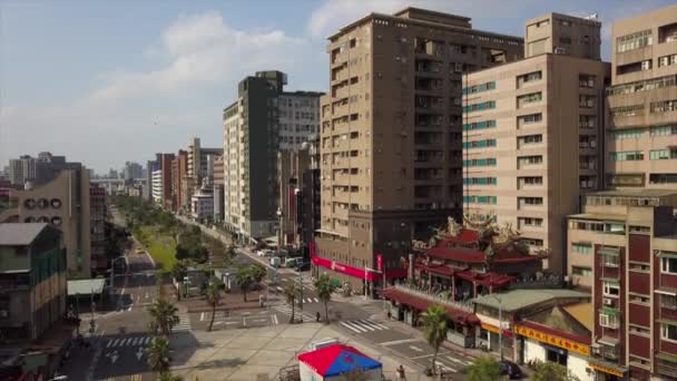 Tiempo Día Taipei Paisaje Urbano Tráfico Panorama Material Archivo China — Vídeo de stock