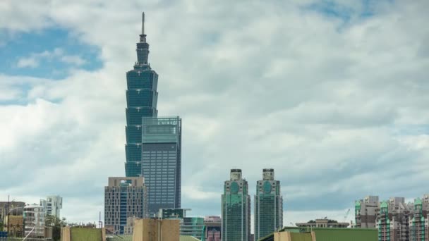 Hari Waktu Taipei Cityscape Panorama Cakupan — Stok Video