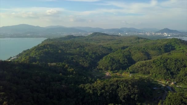 Phuket île buddha montagne coucher de soleil panorama 4k laps de temps thailand — Video