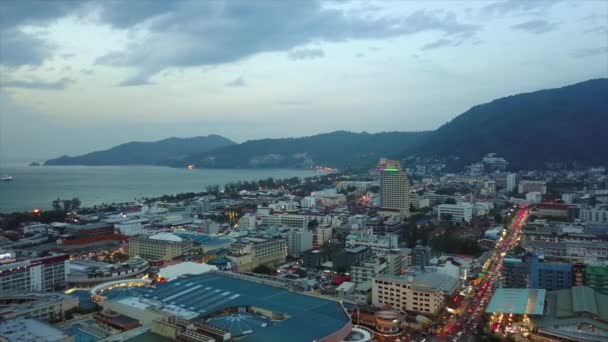 Phuket isola buddha montagna tramonto panorama 4k time lapse Thailandia — Video Stock