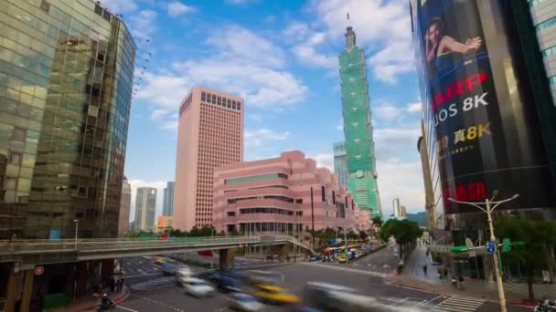 Dag Tijd Taipei Verkeer Stadsgezicht Panorama Beelden China — Stockvideo