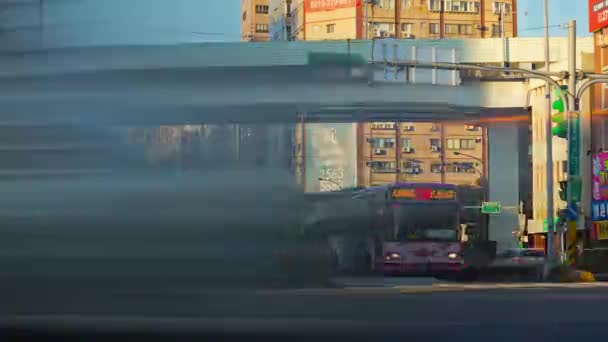 Дневное Время Тайбэй Дорожного Движения Панорама Города Отснятый Материал Китай — стоковое видео