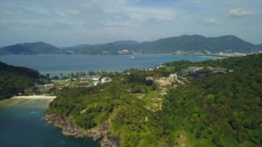 Phuket Adası Buda dağ günbatımı panorama 4k zaman atlamalı Tayland