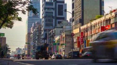 Gün zaman Taipei Rating cityscape panorama. 4 k görüntüleri Çin