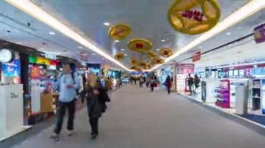 Taipei city Alışveriş panorama 4 k Çin kalabalık