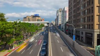 Gece saat Taipei Rating cityscape panorama. 4 k görüntüleri Çin