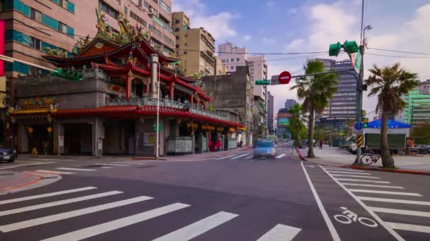Dag Tijd Taipei Verkeer Stadsgezicht Panorama Beelden China — Stockvideo