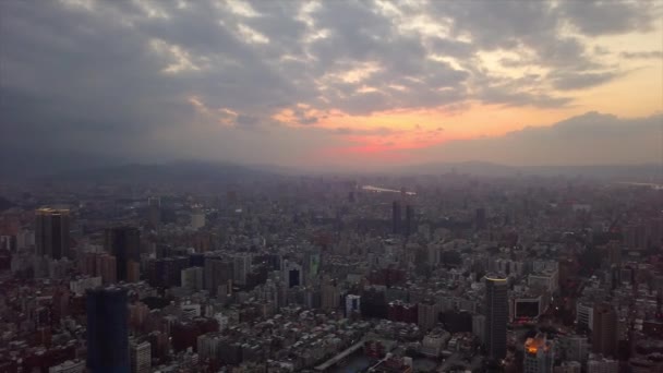 Hora Dia Taipei Panorama Paisagem Urbana Imagens China — Vídeo de Stock