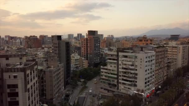 Tagsüber Taipeh Verkehr Stadtbild Panorama Filmmaterial China — Stockvideo