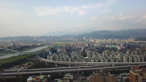 Den Čas Taipei Provoz Panorama Panorama Záběry Čína — Stock video