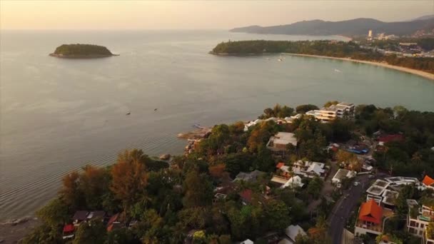 Phuket island buddha mountain sunset panorama 4k time lapse thailand — Stok Video
