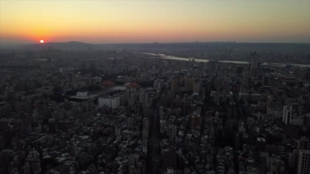 Zaman Taipei Cityscape Panorama Akşam Görüntüleri Çin — Stok video