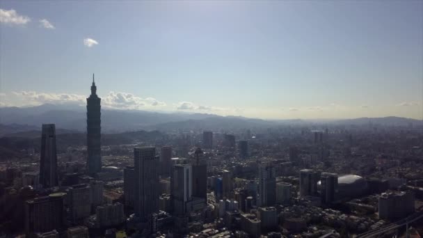 Day Time Taipei Cityscape Panorama Footage China — Stock Video