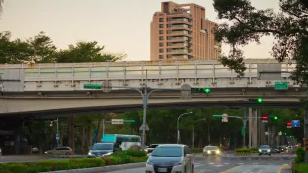 日时台北交通景观全景 画面中国 — 图库视频影像