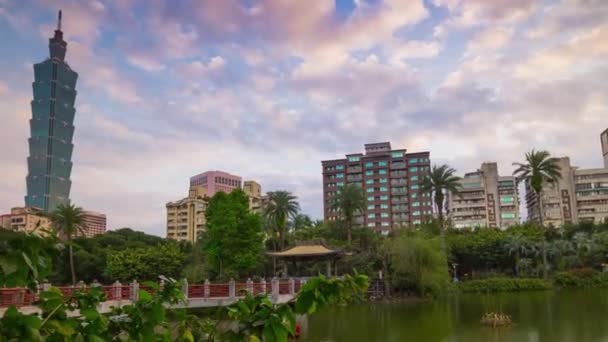 Tempo Giorno Taipei Panorama Del Paesaggio Urbano Filmati Cina — Video Stock