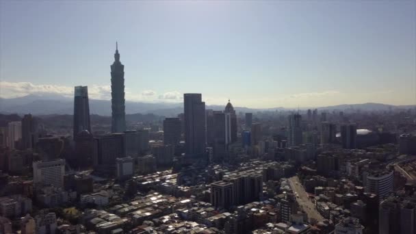 Hari Waktu Taipei Cityscape Panorama Cakupan — Stok Video