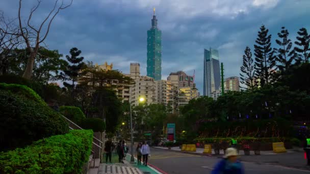 Panorama Del Parque Taipei Material Archivo China — Vídeo de stock