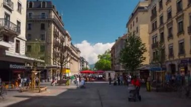 4k ayak-in insanlar Geneva sokaklarda, İsviçre  