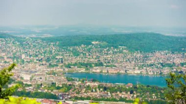 4 k görüntüleri Zürih'cityscape panorama, İsviçre  