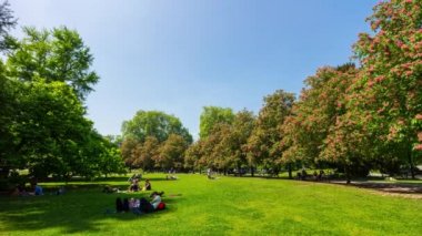 4 k görüntüleri Zürih'cityscape panorama turist Park, İsviçre  