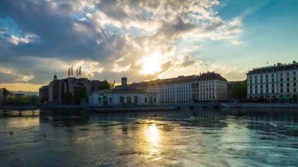 Záběry Panorama Ženevského Města Švýcarsko — Stock video