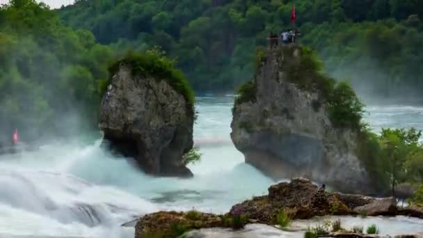 Filmmaterial Vom Genfer Wasserfalllandschaftspanorama Schweiz — Stockvideo