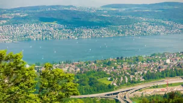 Filmagem Panorama Paisagem Urbana Zurique Suíça — Vídeo de Stock