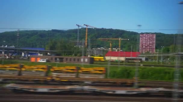 Bern Tren Gezisi Pencere Pov Panorama Görüntüleri — Stok video