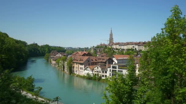 Beelden Van Bern Stadsgezicht Panorama Zwitserland — Stockvideo