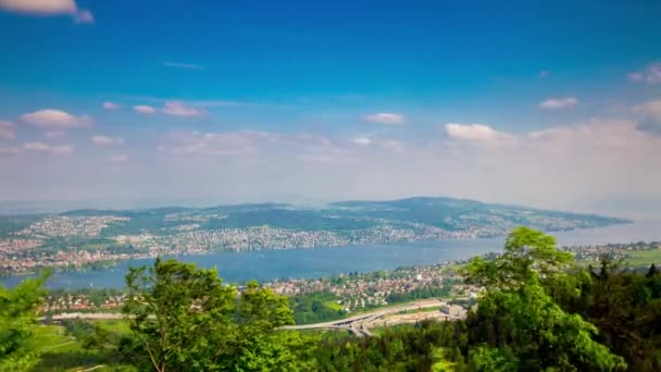 Beelden Van Zürich Stadsgezicht Panorama Zwitserland — Stockvideo