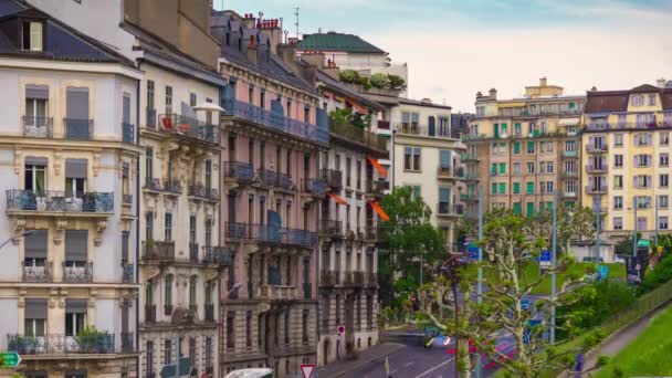 Images Trafic Urbain Genève Suisse — Video