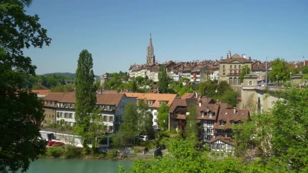 Beelden Van Bern Stadsgezicht Panorama Zwitserland — Stockvideo