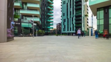 Milan şehir sokak panorama kalabalık 