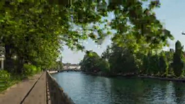 4 k görüntüleri Zürih'cityscape panorama turist Park, İsviçre  