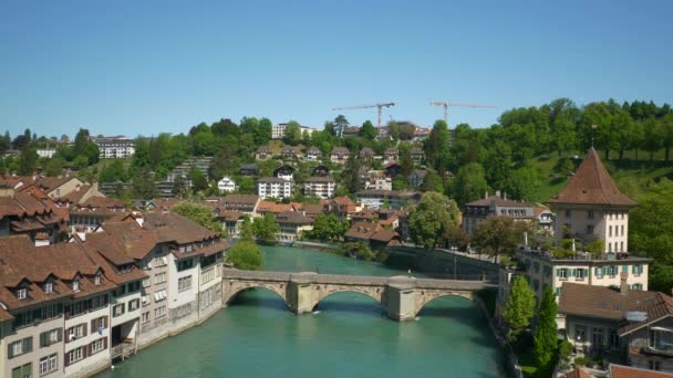 Filmagem Panorama Paisagem Urbana Berna Suíça — Vídeo de Stock