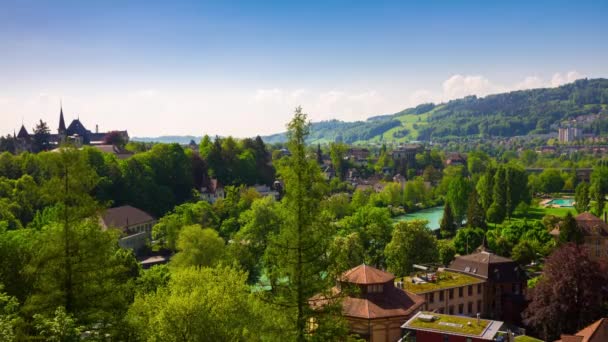 Filmagem Panorama Paisagem Urbana Berna Suíça — Vídeo de Stock