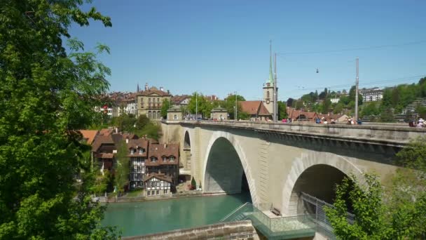 Film Bern Stadsbilden Trafik Panorama Schweiz — Stockvideo