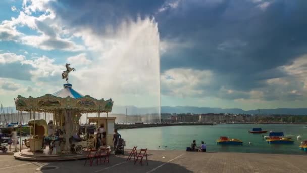 Görüntüler Cenevre Şehir Manzarası Sviçre — Stok video
