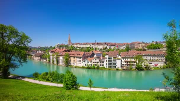 Beelden Van Bern Stadsgezicht Panorama Zwitserland — Stockvideo