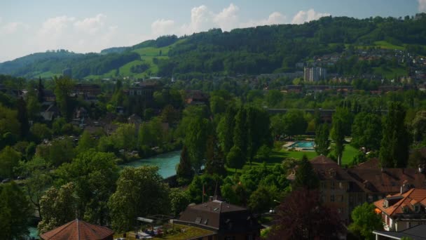 Film Bern Stadsbilden Panorama Schweiz — Stockvideo